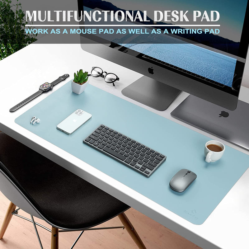 Knodel Desk Mat, Office Desk Pad, Waterproof Desk Mat for Desktop, Leather Desk Pad for Keyboard and Mouse, Desk Pad Protector for Office and Home (31.5" x 15.7", Light Blue) 31.5" x 15.7" - LeoForward Australia
