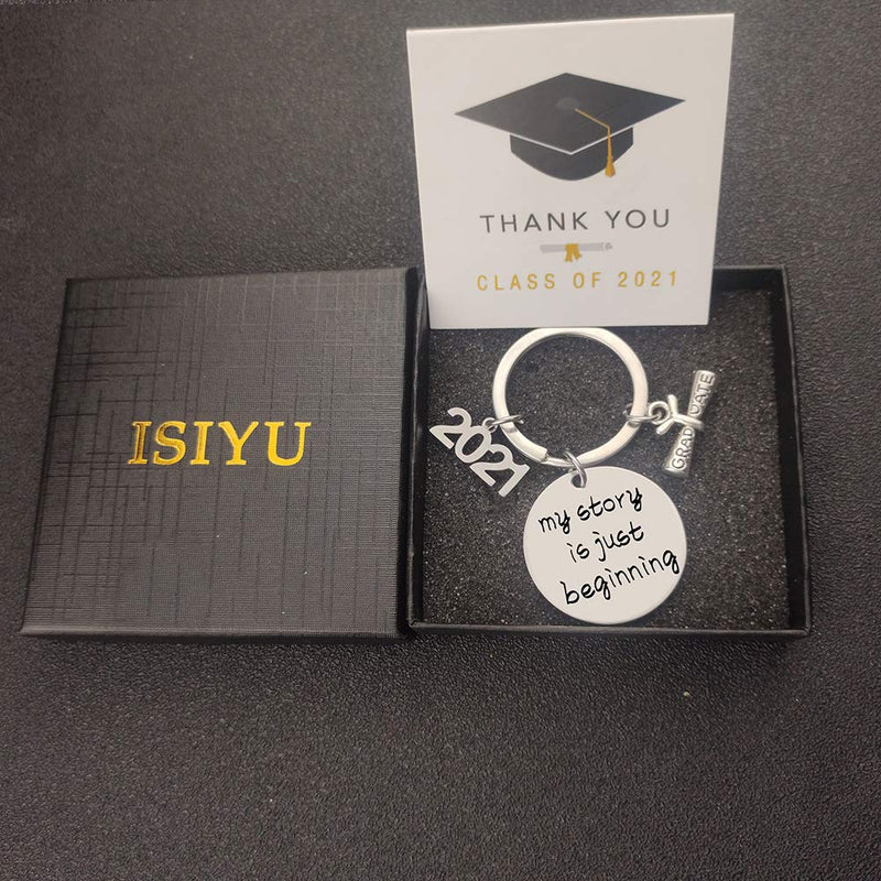  [AUSTRALIA] - Class of 2021 Graduation Gifts Engraved Mantra Inspirational Keychain High School College Graduation Gifts for Her Him Box and Card for College Senior Graduate