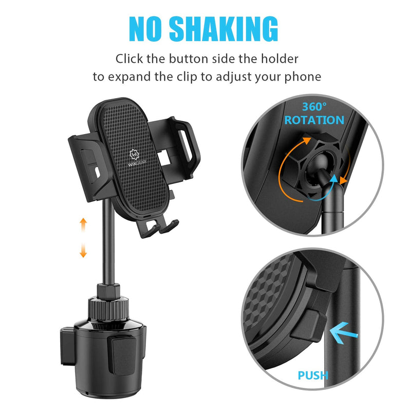  [AUSTRALIA] - WixGear Cup Phone Holder for Car, Car Cup Holder Phone Mount Adjustable Automobile Cup Holder Smart Phone Cradle Car Cup Mount