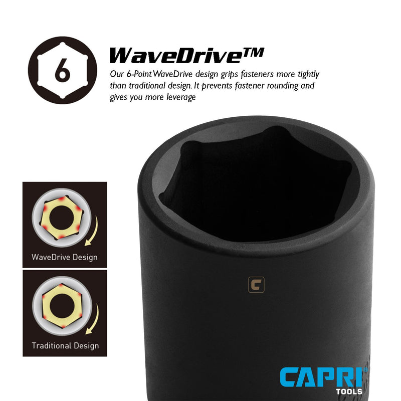  [AUSTRALIA] - Capri Tools Deep Impact Socket, 3/8-Inch Drive, 6-Point, Metric (17 mm) 17 mm