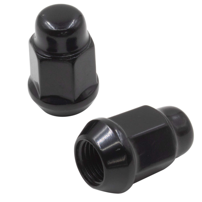 Dual Coating 20 Black 12x1.5 Closed End Bulge Acorn Lug Nuts - Cone Seat - 19mm Hex Wheel Lug Nut - LeoForward Australia