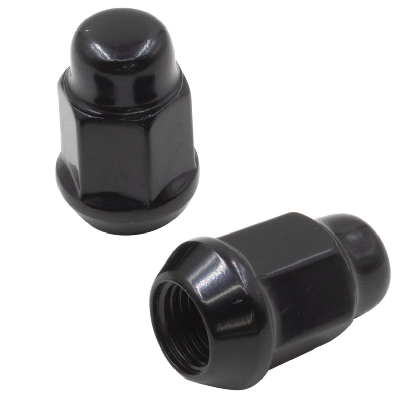 Set of 20 Lug Nut 1/2-20 Thread Closed End Bulge Acorn Lug Nuts 1.38” Long - Cone Seat - 19mm (3/4”) Hex Wheel Lug Nut (Black) - LeoForward Australia