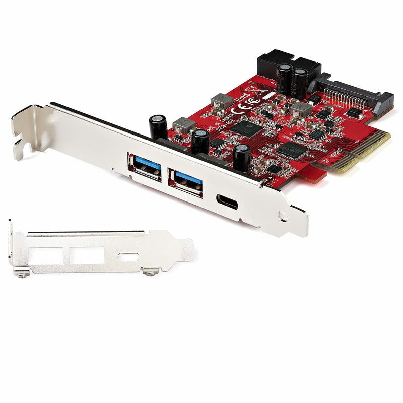  [AUSTRALIA] - StarTech.com 5-Port USB PCIe Card - 10Gbps USB 3.1 Gen 2 PCIe Card w/ 1x USB-C & 2X USB-A - 1x 2 Port IDC (Internal 5Gbps USB Header Expansion) - USB C PCI Express Controller Card (PEXUSB312A1C1H)