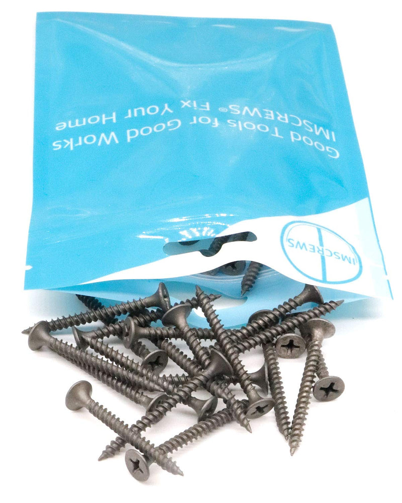  [AUSTRALIA] - Drywall Screws, 100PCS #6 x 1-1/2 Inch Flat Head Phillips Wood Screws, Sheetrock Screws with Fine Thread Gray Phosphate, Self Tapping Screws for Metal, Drywall, Wooden, Outdoor and Indoor by IMSCREWS 100PCS #6 x 1-1/2"