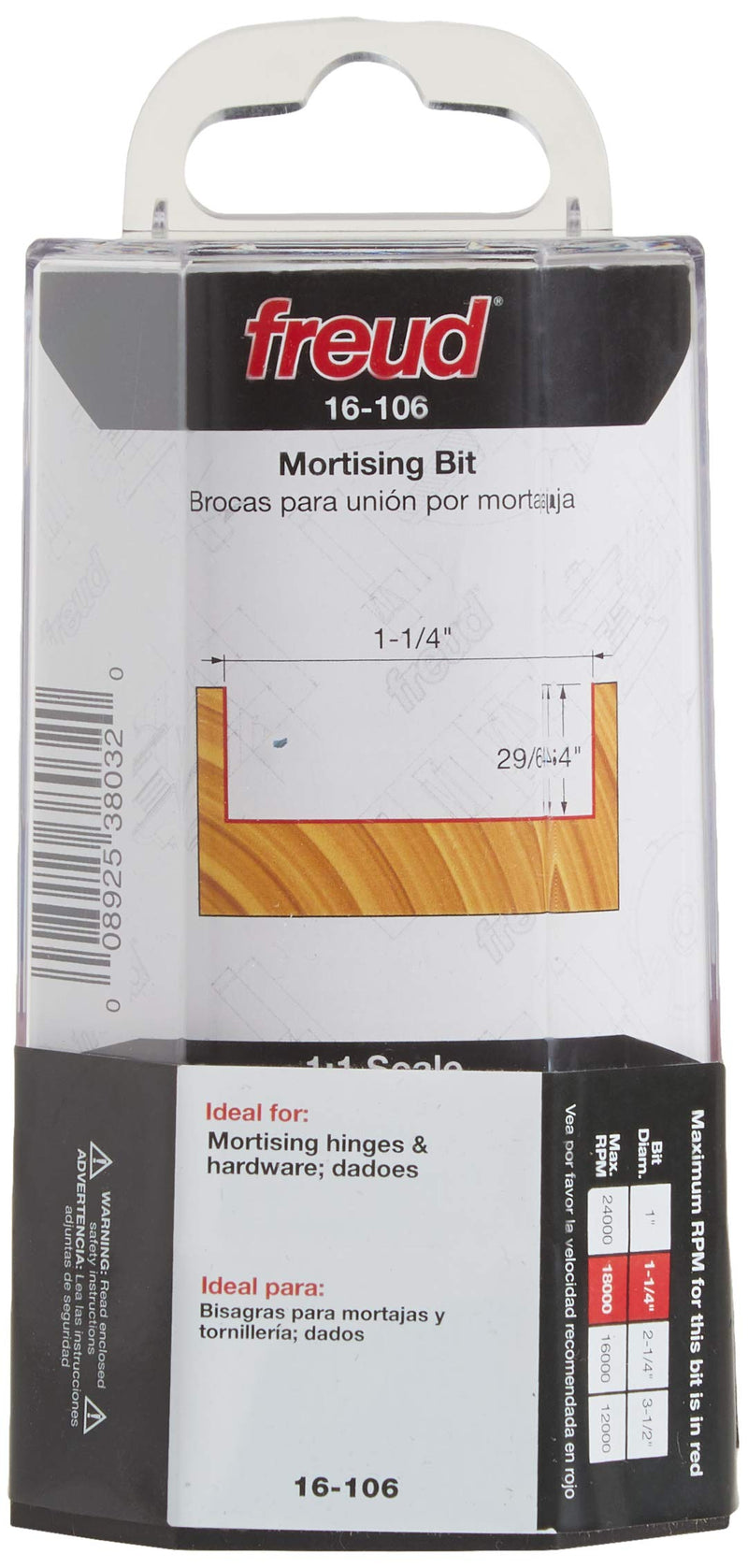  [AUSTRALIA] - Freud 16-106: 1-1/4” (Dia.) Spoilboard Surfacing & Mortising Bit 1-1/4-Inch Diameter by 1/4-Inch Mortising Router Bit