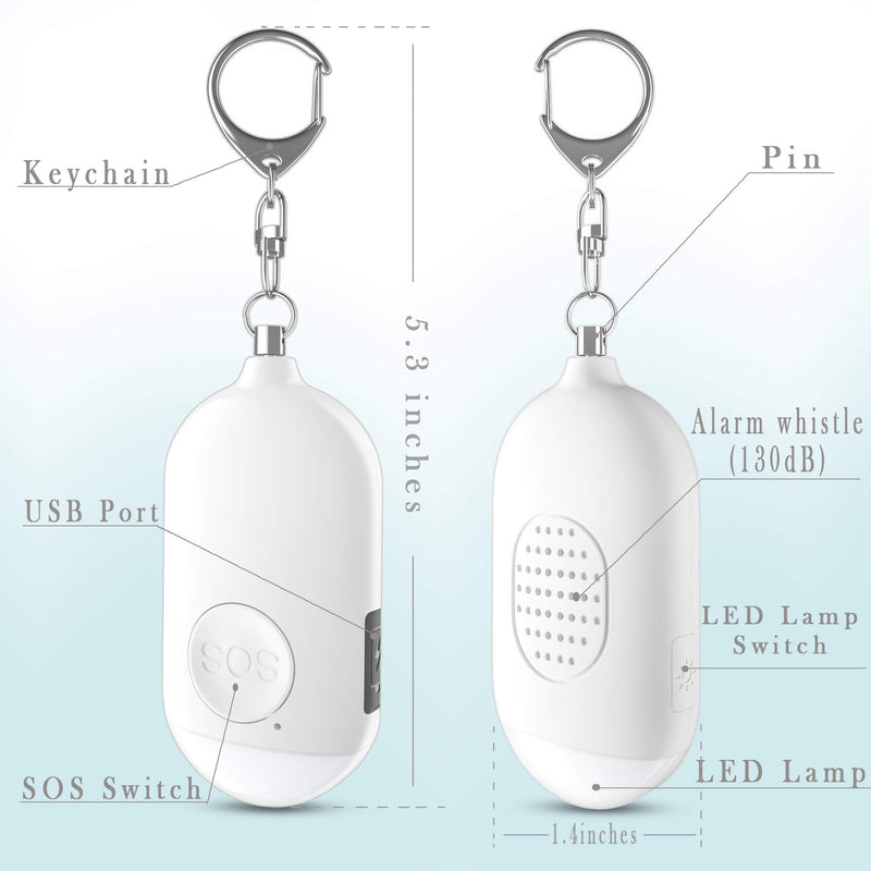  [AUSTRALIA] - Kimfly Safesound Personal Alarm Siren Song 1-Pack - 130dB Self Defense Alarm Keychain with Emergency LED Flashlight - Security Personal Protection Devices for Women Girls Kids and Elderly