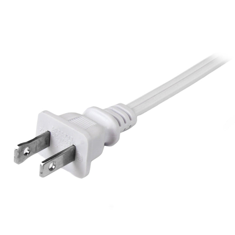 [AUSTRALIA] - StarTech.com 6 ft White Standard Laptop Power Cord - NEMA 1-15P to C7-2-Slot Laptop/Notebook Charger Cable - Apple TV Power Cable 6ft (PXT101NB6W)