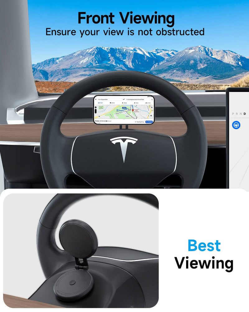  [AUSTRALIA] - Car Phone Holder Mount for Tesla Model 3/X/Y/S, Foldaway Invisible Magnetic Phone Mount for Car, Car Phone Holder for MagSafe Design Fit for iPhone 14 13 12 Pro Max MagSafe Case Samsung Phones,Black Black1