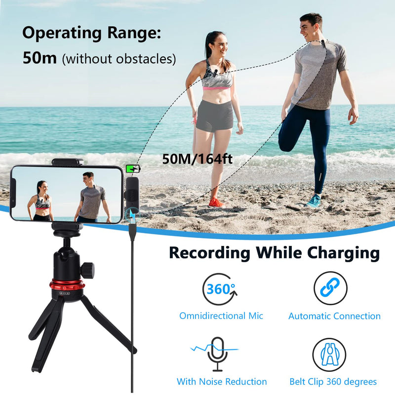  [AUSTRALIA] - BOYA iPhone Dual Microphone, by-V2 Wireless Lavalier Microphone for iPad - Professional Video Recording Lav Mic, 2 Clip-on Microphones for YouTube Interview Vlog Livestream & Podcast Lightning RX-TX-TX