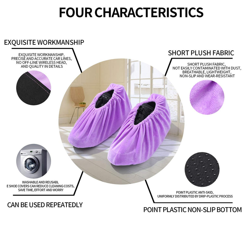 [AUSTRALIA] - 5 Pairs Reusable Non Slip Shoe Covers, Premium Soft Washable Thickened Boot Shoe Covers for Household, Office, Laboratory