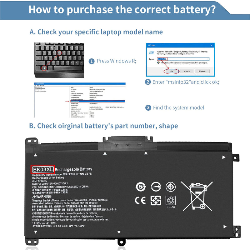  [AUSTRALIA] - BK03XL 916811-855 Battery for HP Pavilion X360 14-ba0xx 14-ba1xx 14m-ba0xx 14m-ba1xx 14-ba253cl 14m-ba011dx 14m-ba013dx 14m-ba114dx 14m-ba015dx 14-ba125cl 14-ba153cl 14-ba051cl 14-ba175nr 916812-855