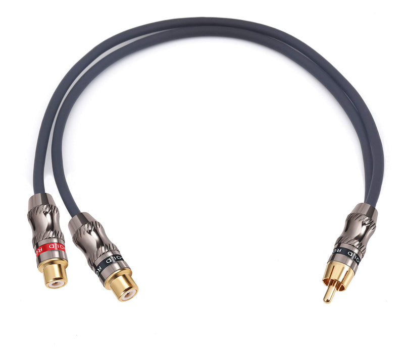 Devinal RCA Splitter, RCA 1 Male to 2 Female Cable Adapter, Stereo Audio RCA Y-Cable Heavy Duty, subwoofer Splitter Gold Plated 10" (25 cm) M-2F - LeoForward Australia