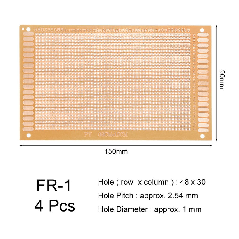  [AUSTRALIA] - uxcell 9x15cm Single Sided Universal Paper Printed Circuit Board Thickness 1.2mm for DIY Soldering Brown 4pcs