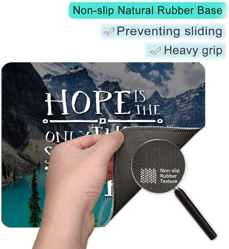  [AUSTRALIA] - Gaming Mouse Pad Custom,Bible Verses Hope is The Only Thing Stronger Than Fear Personality Desings Gaming Mouse Pad Snow mountain lake-M