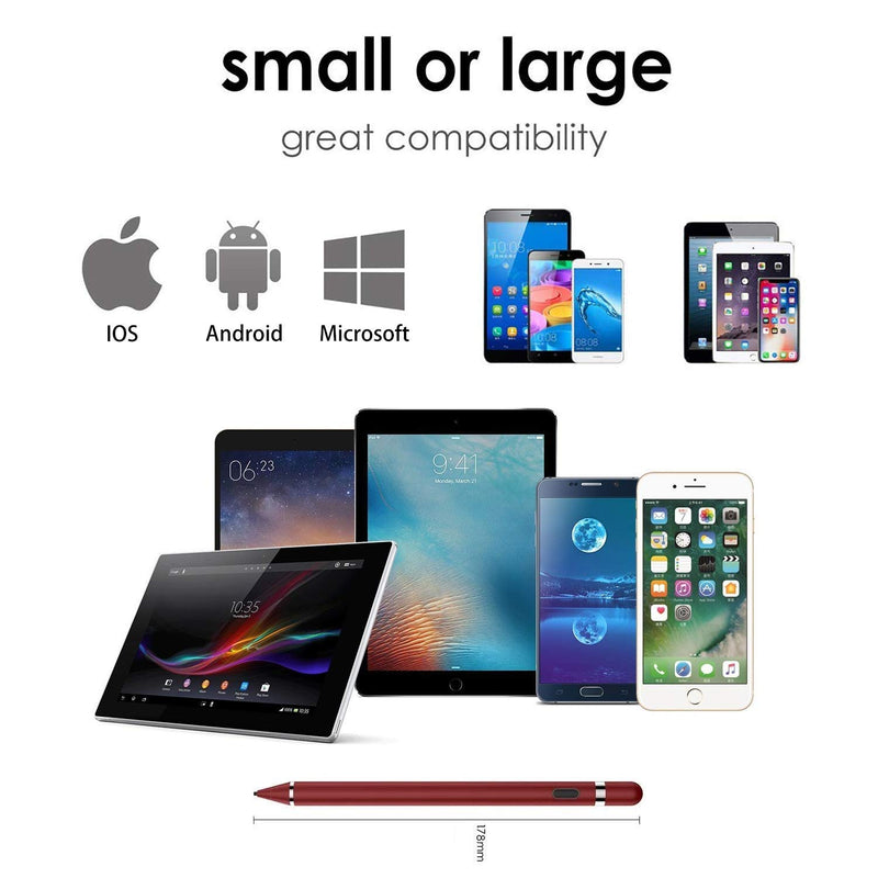 Stylus Pens for Touch Screens,Stylus Pencil Compatible for Apple,Active Pencil Smart Digital Pens Fine Point Stylist Compatible with iPhone iPad Pro Air Mini and Other Tablets (Red) Red - LeoForward Australia