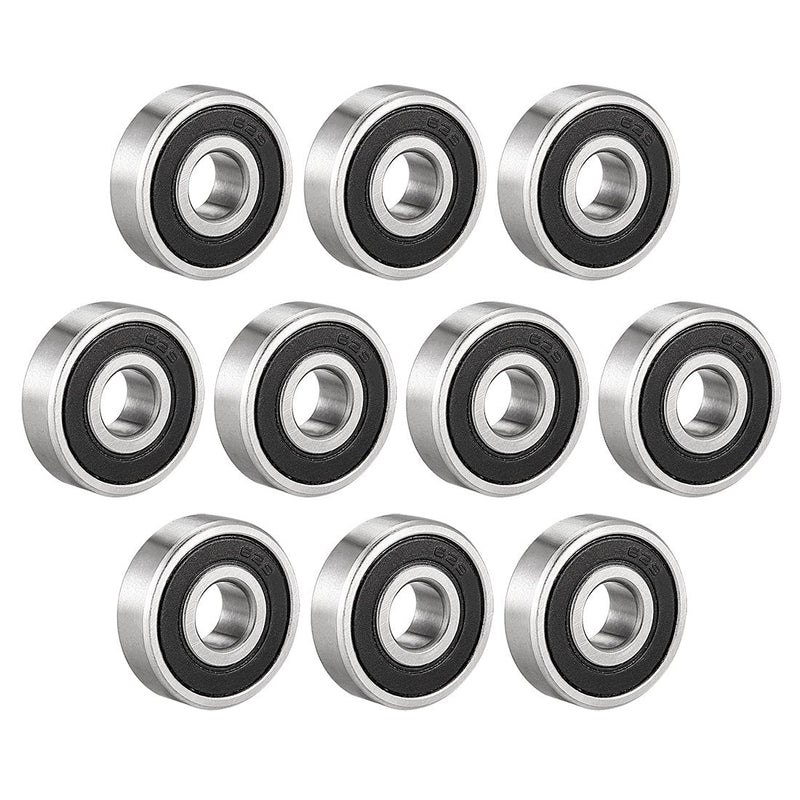  [AUSTRALIA] - uxcell 629-2RS Ball Bearing 9mm x 26mm x 8mm Double Sealed 180029 Deep Groove Bearings, Carbon Steel (Pack of 10) 9mmx26mmx8mm