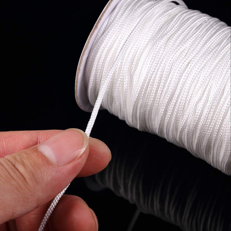  [AUSTRALIA] - 100 Pieces Clear Roman Curtain Rings Blind Roman Ring and 55 Yards Roman Blind Cord 8-13 mm Transparent Plastic Rings 1.8 mm White Braided Lift Shade Cord for DIY Roman Curtains