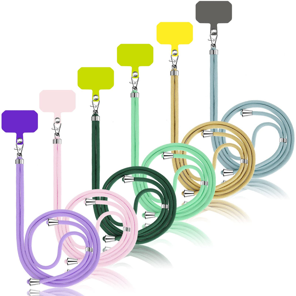  [AUSTRALIA] - 6 Pieces Phone Lanyard Neck Nylon Cell Phone Lanyard Crossbody Adjustable Universal Strap Detachable Safety Pad Compatible (Fresh Color) Fresh Color