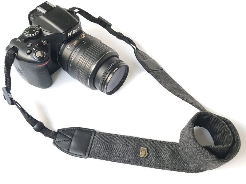  [AUSTRALIA] - Camera Strap Neck, Adjustable Vintage Soft Camera Straps Shoulder Belt for Women /Men,Camera Strap for Nikon / Canon / Sony / Olympus / Samsung / Pentax ETC DSLR / SLR Soft Black New