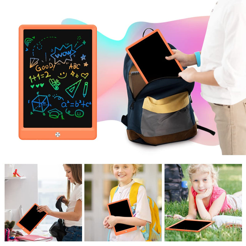  [AUSTRALIA] - LCD Writing Tablet Doodle Board, Colorful Drawing Pad, Electronic Drawing Tablet, Drawing Pads,Travel Gifts for Kids Ages 3 4 5 6 7 8 Year Old Girls Boys (10.5 inch, Orange+Yellow) 10.5 inch Orange&Yellow