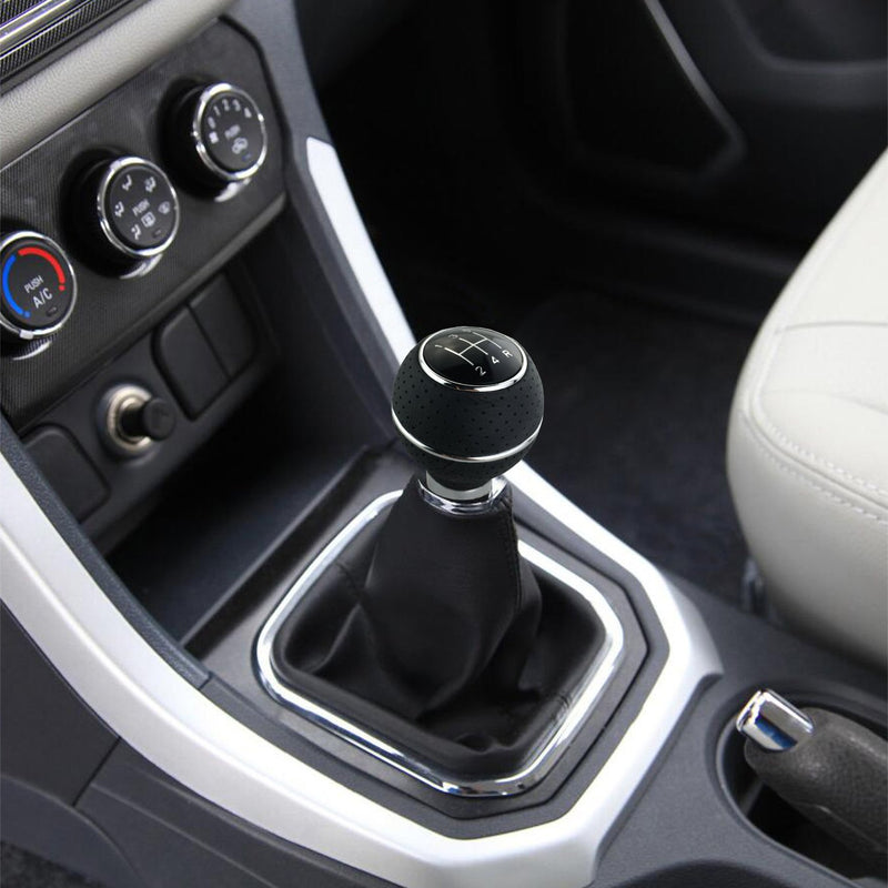  [AUSTRALIA] - Arenbel Universal 5 Speed Shift Knob Leather Gear Shifting Shifter Lever Stick Head fit Most Manual Automatic Cars, Black