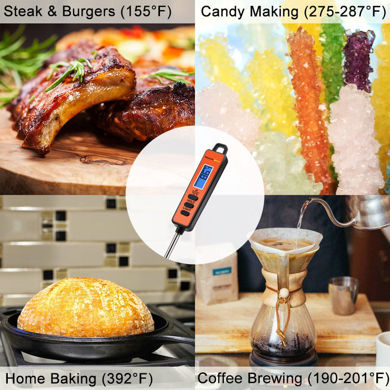  [AUSTRALIA] - ThermoPro TP01A Digital Meat Thermometer with Long Probe Instant Read Food Cooking Thermometer for Grilling BBQ Smoker Grill Kitchen Oil Candy Thermometer