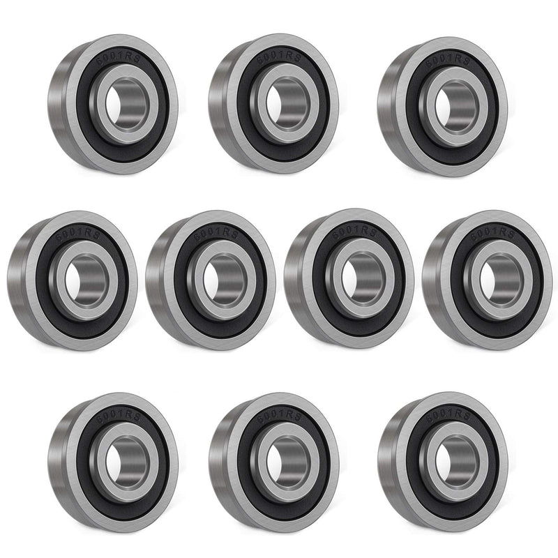  [AUSTRALIA] - Bonbo 10Pcs Flanged Ball Bearings 1/2" x 1-1/8" x 1/2" for Lawn Mower, Wheelbarrows, Carts & Hand Trucks Wheel Hub, Double Seal Deep Groove Ball Bearings 1/2" x 1-1/8" 10pcs