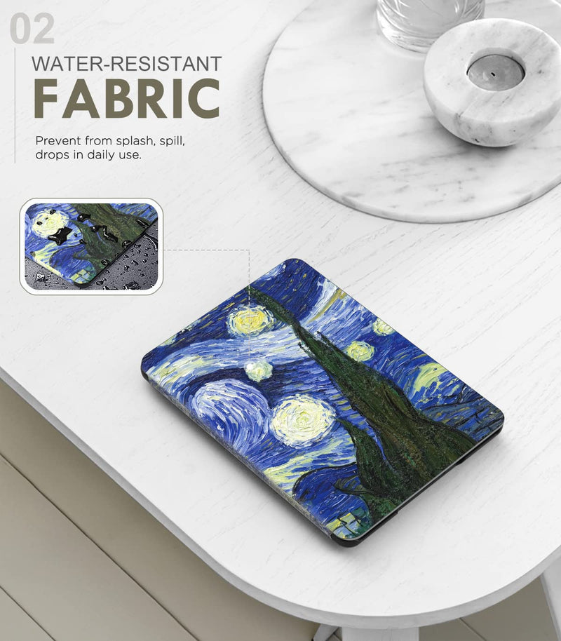  [AUSTRALIA] - MoKo Case for 6.8" Kindle Paperwhite (11th Generation-2021) and Kindle Paperwhite Signature Edition, Light Shell Cover with Auto Wake/Sleep for Kindle Paperwhite 2021 E-Reader, Starry Night Blue