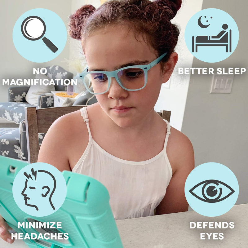  [AUSTRALIA] - GlamBaby Hayes Glasses - Blue Light Blocking Glasses for Kids - Durable Computer Glasses for Kids - Blue Light Eye Protection Glasses - Coated Protective Glasses for Kids - 48x15x125, Light Pink