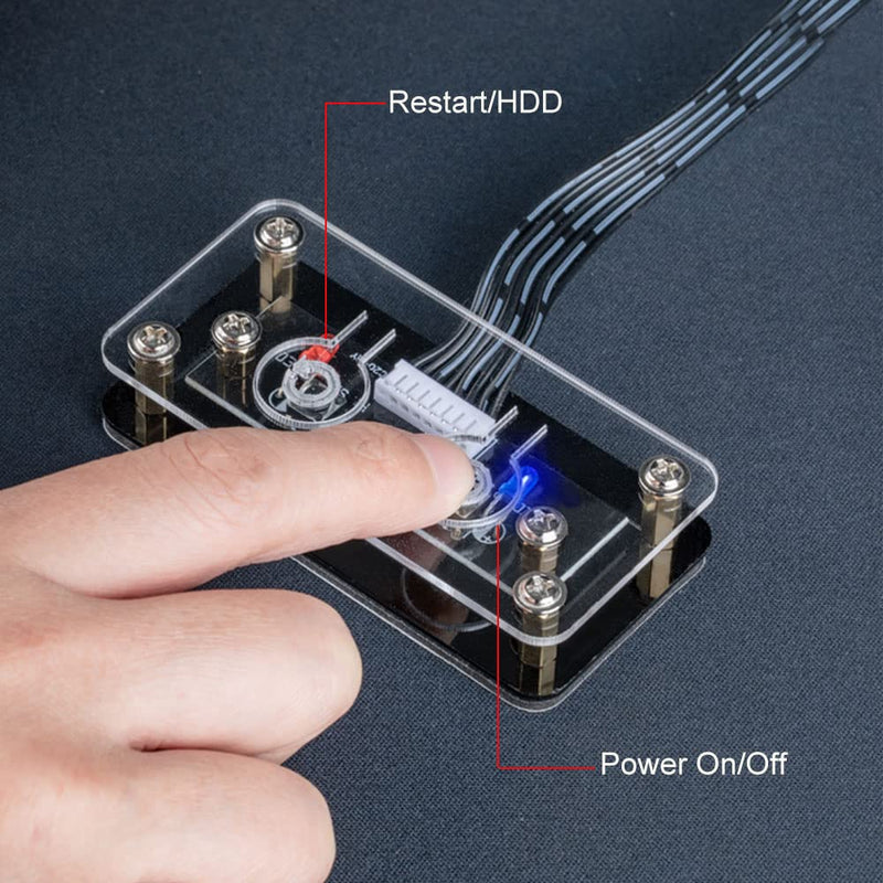  [AUSTRALIA] - OwlTree Desktop Computer Power Button PC Switch External Power Switch Power Supply Button Restart Button for PC Case Motherboard Switch On Off Power SW Cables