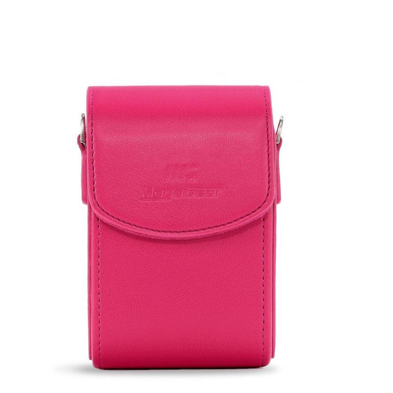  [AUSTRALIA] - MegaGear Leather Camera Case with Strap Compatible with Nikon Coolpix A1000, A900 Hot Pink