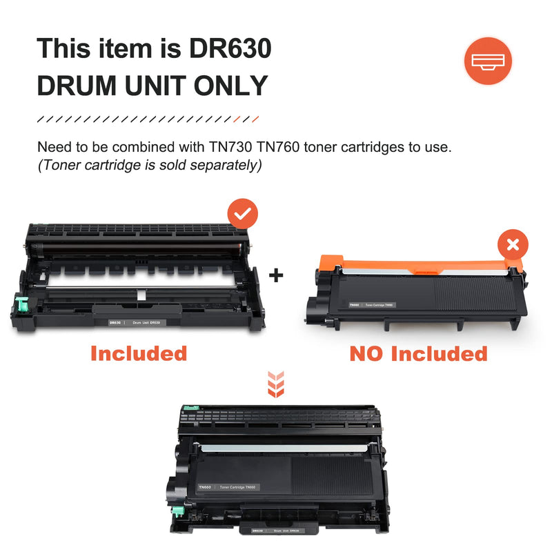  [AUSTRALIA] - v4ink Compatible DR-630 Drum Replacement for Brother DR630 DR660 Drum for Brother HL-L2300D HL-L2320D HL-L2340DW HL-L2360DW HL-L2380DW MFC-L2700DW MFC L2720DW L2740DW DCP-L2520DW DCP-L2540DW Printer