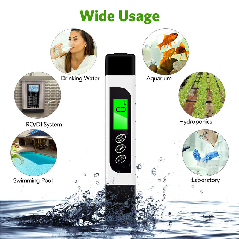 TDS Meter Digital Water Tester - Hofun TDS, EC & Temperature Meter 3 in 1, 0-9999 ppm Accurate, PPM Meter for Drinking Water Test, Coffee, Swimming Pool, Aquarium, RO/DI System, Hydroponics - LeoForward Australia