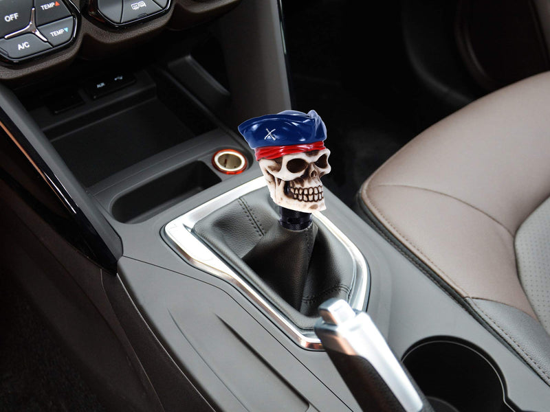 [AUSTRALIA] - Bashineng Stick Gear Shift Knob Tricorne Skull Car Shifter Head Fit Most Universal Manual Automatic Vehicle (Blue) blue