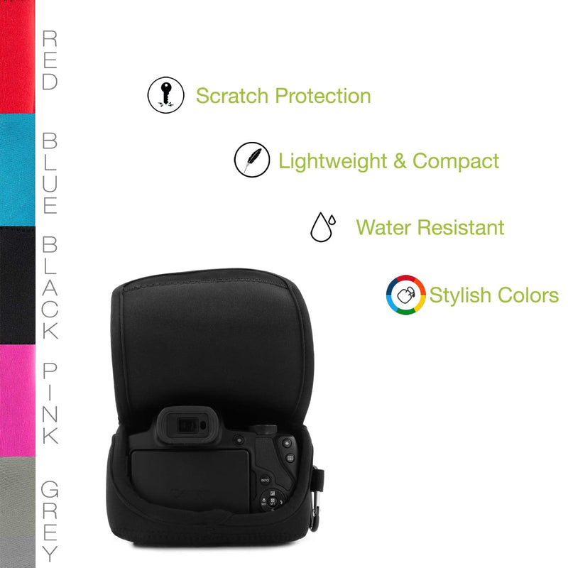  [AUSTRALIA] - MegaGear MG1573 Ultra Light Neoprene Camera Case Compatible with Canon PowerShot SX70 HS - Black, One Size