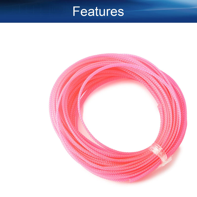  [AUSTRALIA] - Bettomshin 1Pcs Length 32.81Ft PET Braided Cable Sleeve, Width 4mm Expandable Braided Sleeve for Sleeving Protect Electric Wire Electric Cable Pink