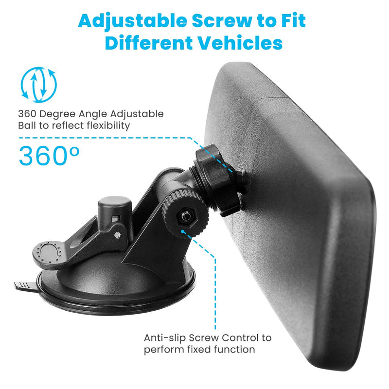 ELUTO Rear View Mirror Anti-Glare Rearview Mirror Universal Interior Rearview Mirror with Suction Cup for Car Truck SUV 9.5'' (240mm) - LeoForward Australia