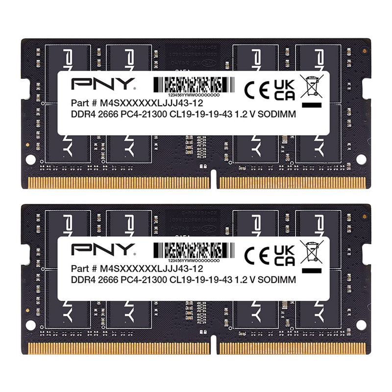  [AUSTRALIA] - PNY Performance 16GB (2x8GB) DDR4 DRAM 2666MHz (PC4-21300) CL19 (Compatible with 2400MHz or 2133MHz) 1.2V Dual Channel Notebook/Laptop (SODIMM) Computer Memory Kit – MN16GK2D42666 16GB (2x8GB)