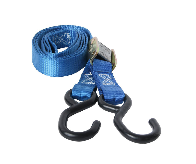  [AUSTRALIA] - DC Cargo Mall 2 Motorcycle Kayak Tie-Down Cam Straps 1" x 9' Strong TieDown Straps with Durable Polyester and Vinyl-Coated S Hooks, Tie Down Cargo | for Pickup Bed, Moving Truck, Van, Trailer