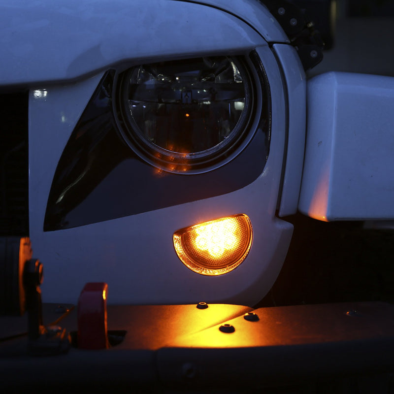 u-Box Smoked Turn Signal Front Lights Amber LED Indicator Blinker for 2007-2018 Jeep JK Wrangler - LeoForward Australia