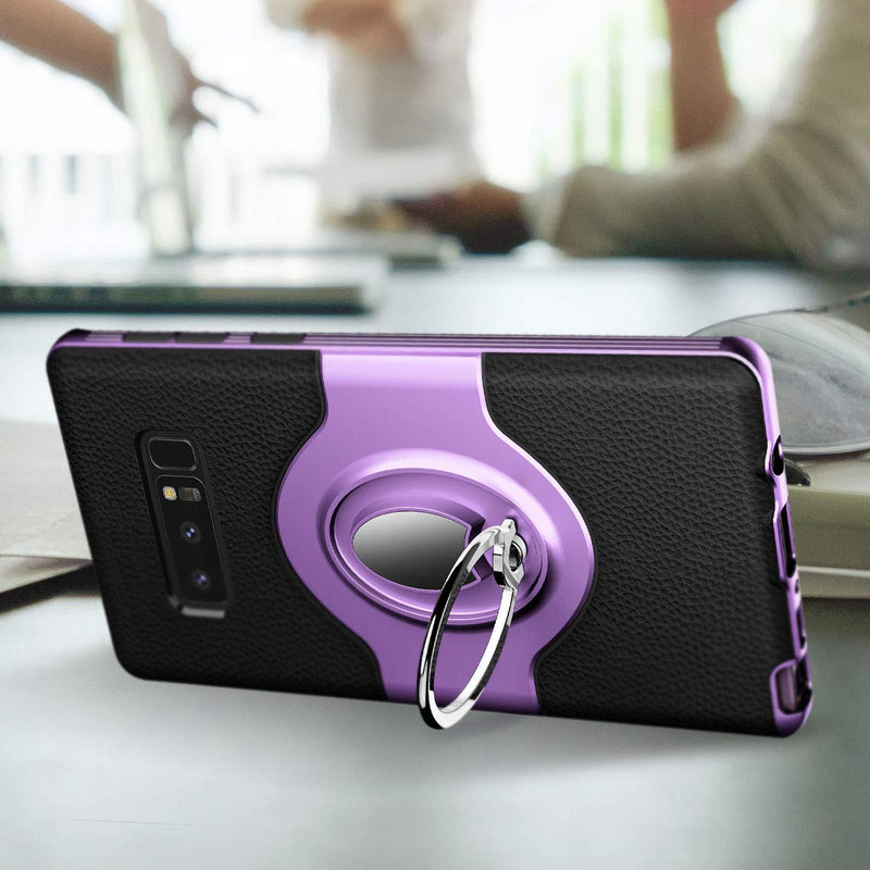  [AUSTRALIA] - Samsung Galaxy Note 8 Case - eSamcore Ring Holder Kickstand Cases + Dashboard Magnetic Phone Car Mount [Purple] Purple