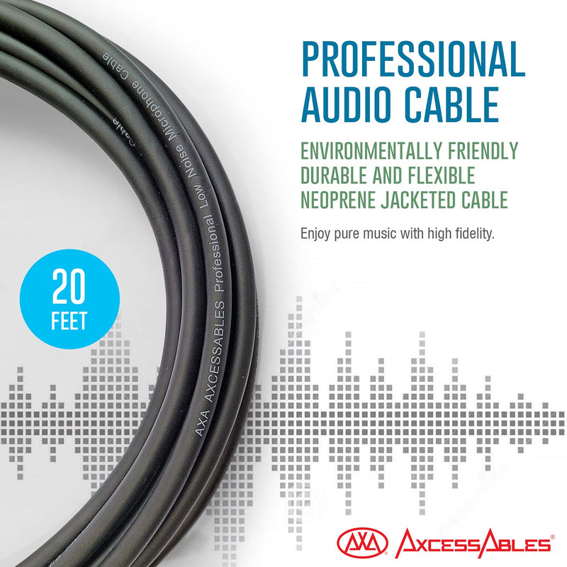  [AUSTRALIA] - AxcessAbles Professional XLR Microphone Audio Cable for Stage Home Studio (20ft) (2-Pack). Compatible with XLR Microphone, Studio Monitoring Speakers XLR-XLR20-2
