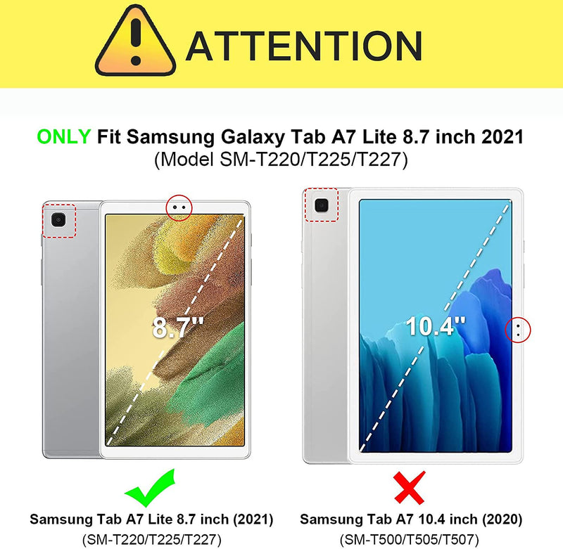  [AUSTRALIA] - Azzsy Case for Samsung Galaxy Tab A7 Lite 8.7 Inch 2021 (SM-T220/T225), Slim Heavy Duty Shockproof Rugged High Impact Protective Case for Samsung Galaxy Tab A7 Lite 8.7" 2021, Black