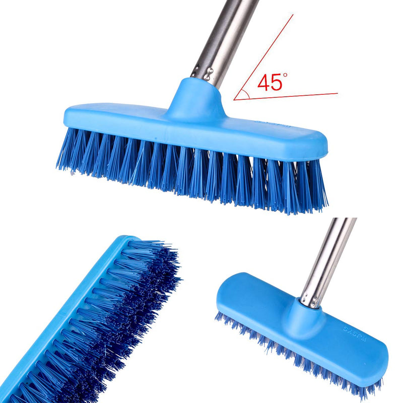 MEIBEI Floor Scrub Brush with Adjustable Long Handle-54 inch, Stiff Bristle Grout Brush Tub and Tile Brush for Cleaning Bathroom, Patio, Kitchen, Wall and Deck Light Blue - LeoForward Australia
