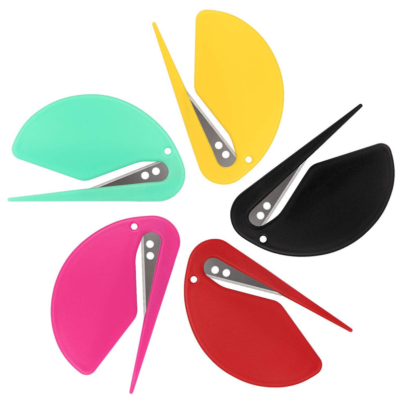  [AUSTRALIA] - Hutou 3 Inch Letter Opener Envelope Slitter Set Sharp and Efficient Open Envelopes with Ease (Black/Red/Yellow/Green/Rose)