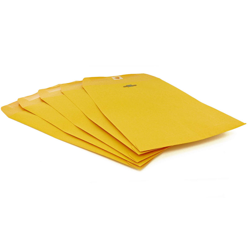  [AUSTRALIA] - Emraw Clasp Envelopes with Gummed Flaps Heavyweight Paper Brown Kraft Catalog Gummed Seal Envelopes for Home and Office Storing or Mailing Documents(9 x 12) Pack of 8