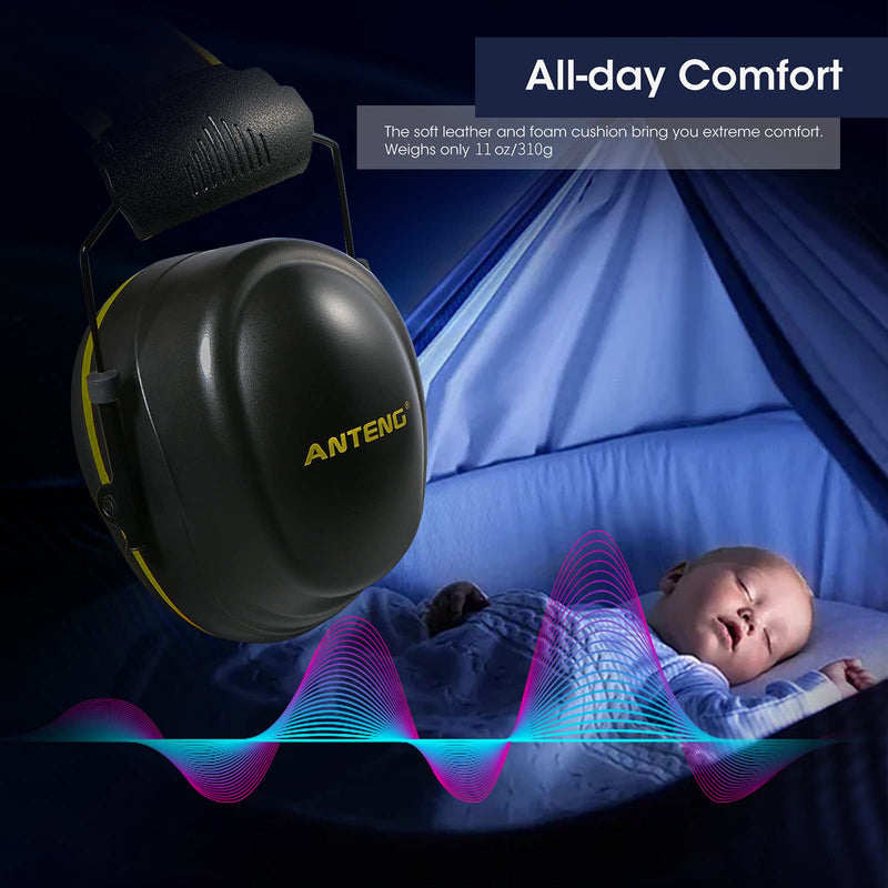  [AUSTRALIA] - ANTENG Ear Protection, Hearing Protection for Shooting NRR 30dB Noise Reduction Safety Ear Muffs,Adjustable Ear Defenders for Blocking, Hunting, Mowing, Construction, with a Foam Earplugs