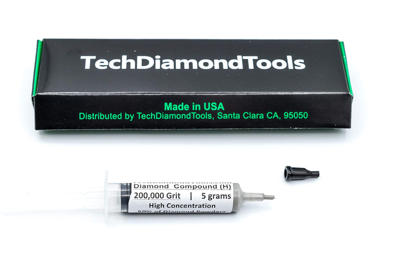  [AUSTRALIA] - TechDiamondTools Diamond Polishing Compound Polishing Paste 200,000 Grit 0-0.1 Microns for Marble Glass Metal Rock Jewelry Resin Silver Chrome Gemstone with High Concentration Diamond Powder USA Made 200,000 grit / 0 - 0.1 microns