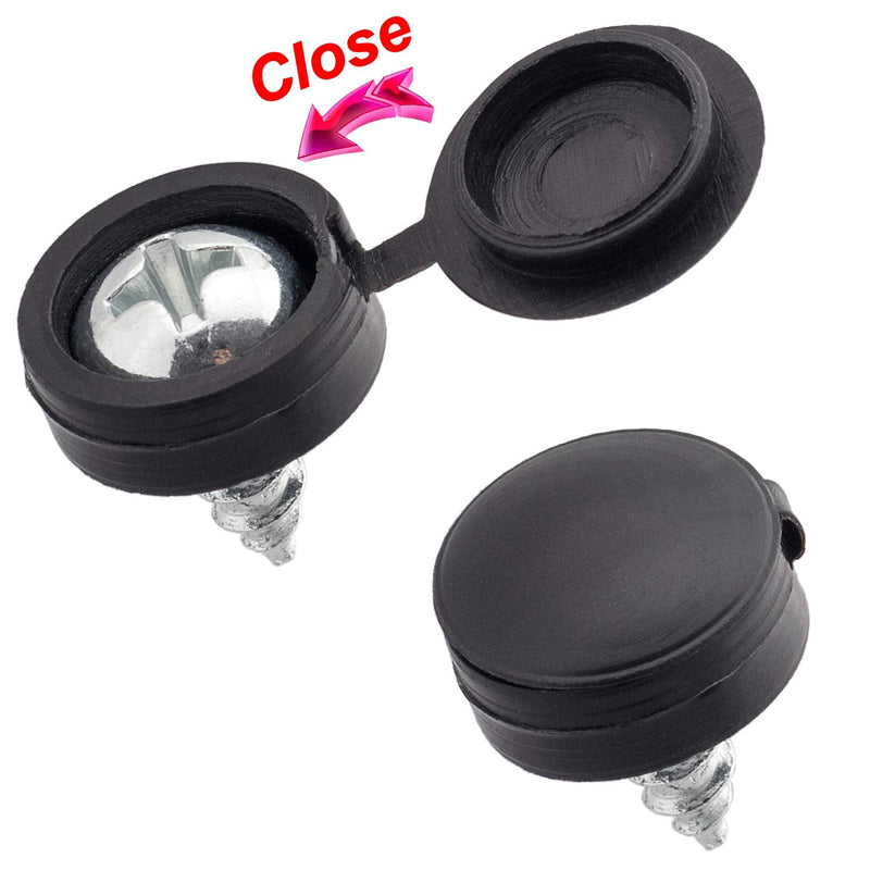  [AUSTRALIA] - PAGOW 50 Pcs Plastic Black Hinged Screw Cover Caps, Premium Durable Washer Flip Tops for Screw Protection Covers(Black) 50pcs black