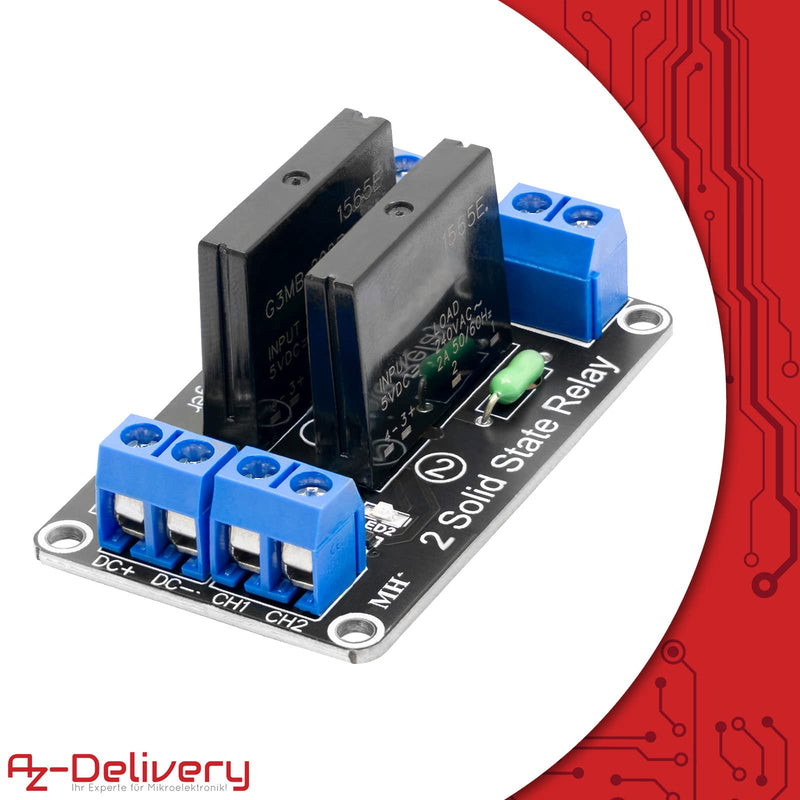  [AUSTRALIA] - AZDelivery 5 x 2 Channel Relay Module 5V DC Solid State Relay Low Level Trigger Power Switch Relay Board Compatible with Arduino and Raspberry Pi